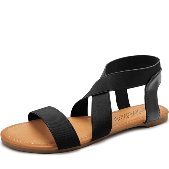 sandalup elastic flat sandals